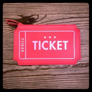 Pink Ticket Design Cosmetic Bag